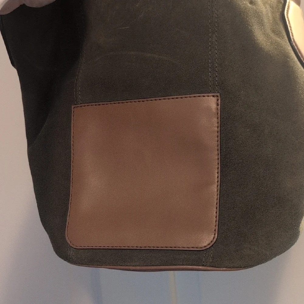 Michael Kors Olive and Tan Suede Shoulder Bag - Picture 5 of 7